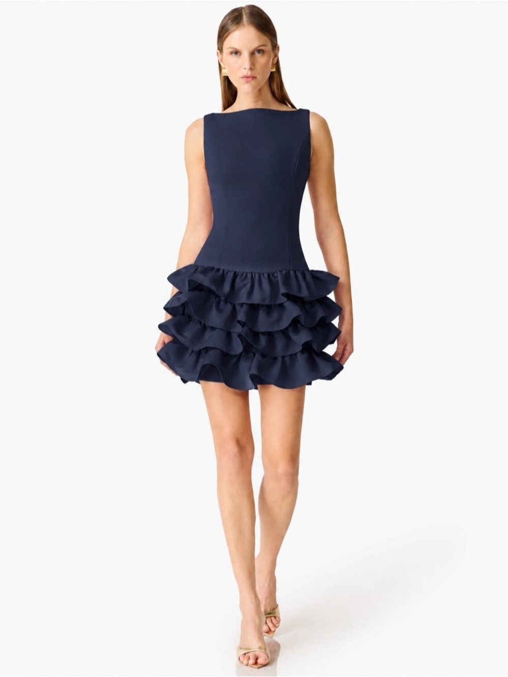Elliatt Saphine Ruffle Mini Dress (navy) • msrp $288